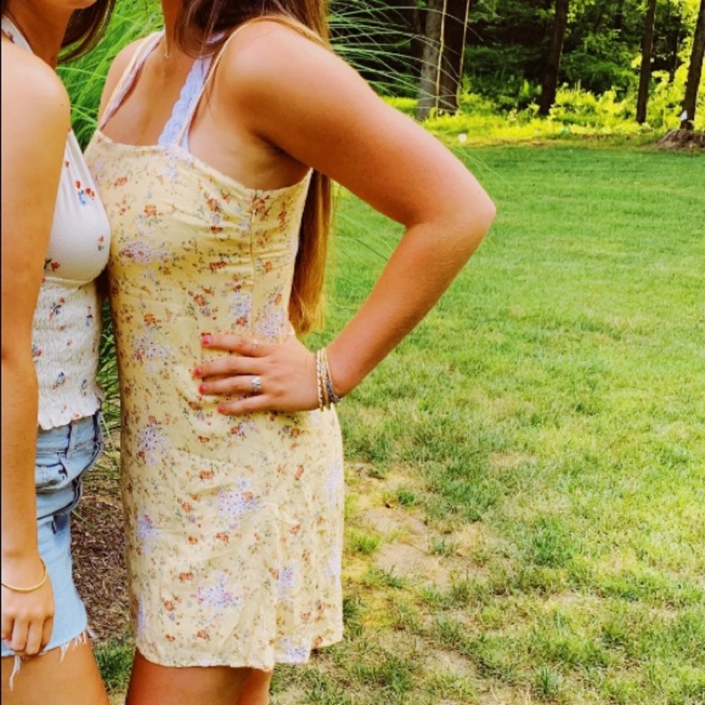 Yellow floral spring/summer dress